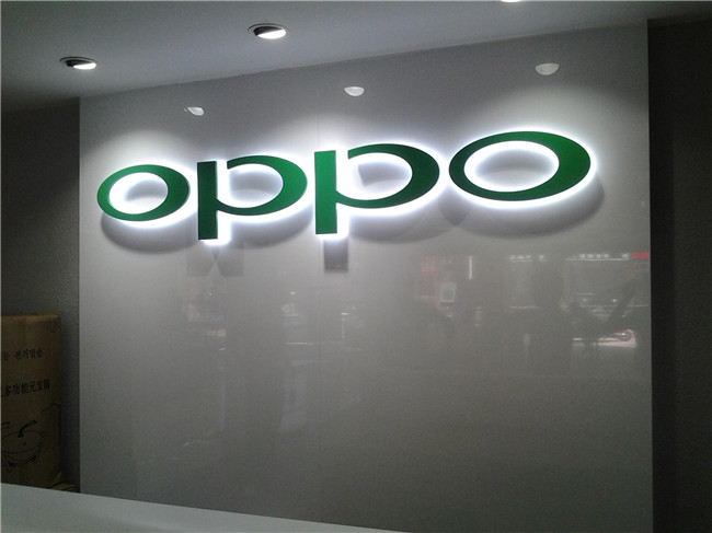 oppo背面发光字：用于店面背景墙装饰